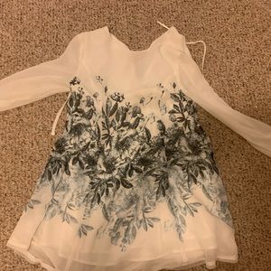 White dress with black floral pattern!